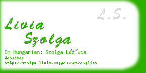 livia szolga business card